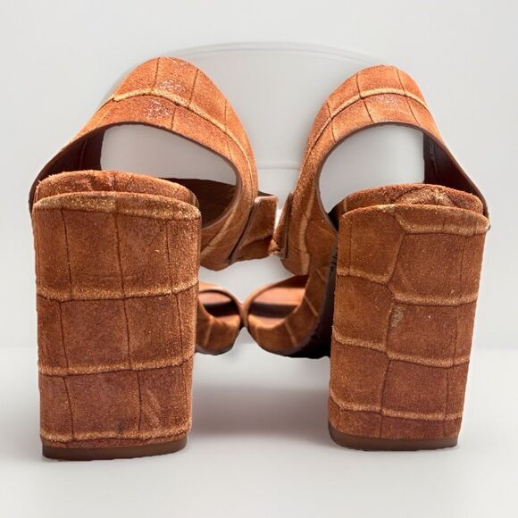 Pedro Garcia Brown Suede Block Heel Sandal Women’s Size 38.5 (US 8.5) - Picture 6 of 10